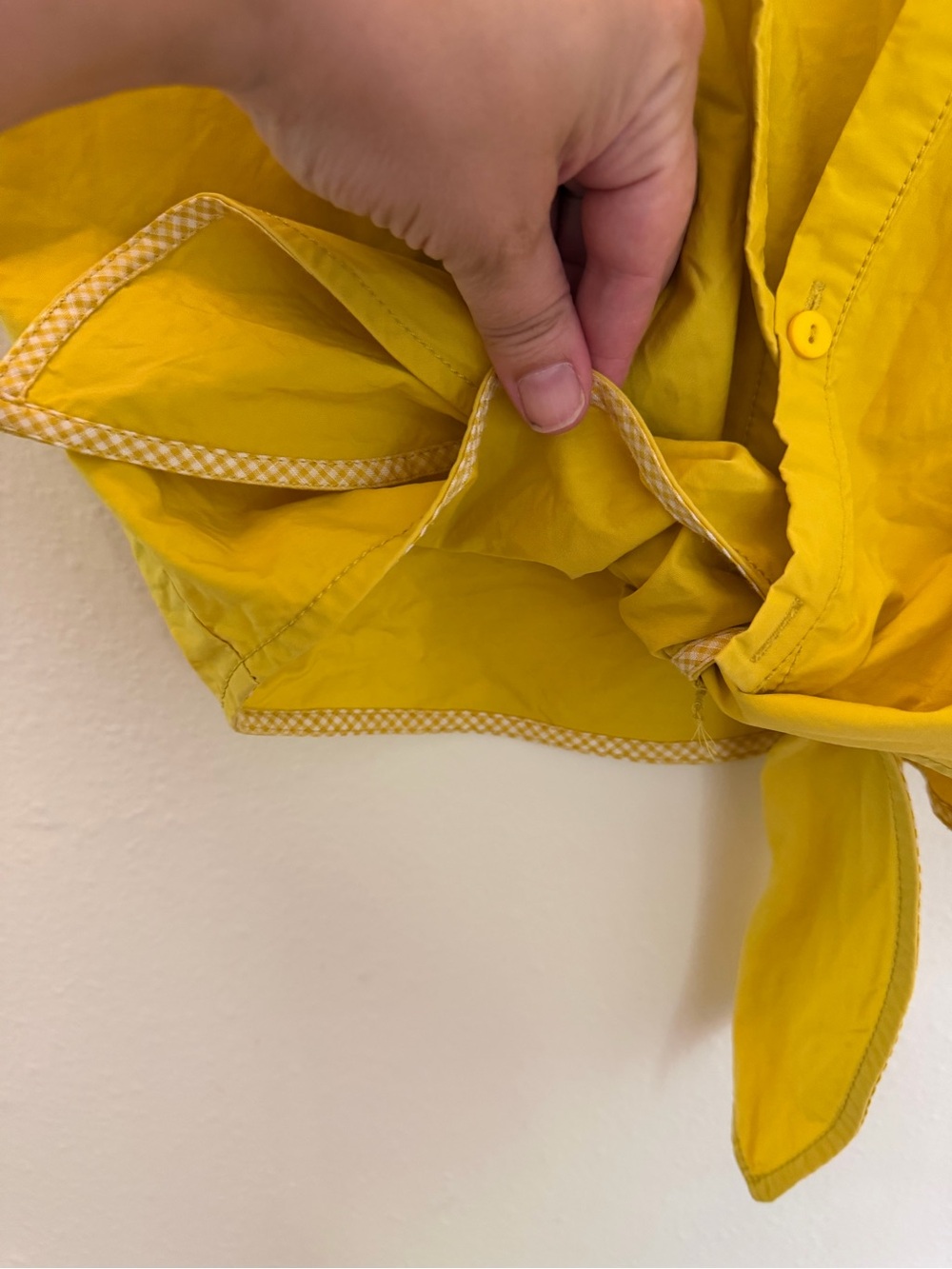Anthropologie Bright Yellow Tie-Front Crop Top Maeve mustard - Picture 5 of 5